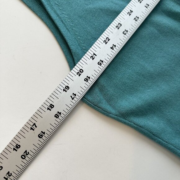 Vintage Rafaela Teal Blue Brown Button Slim Fit Womens Vest Size Small Pockets - Picture 3 of 9